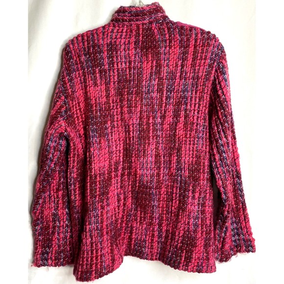 Genoa Sweaters Argentina Pink Wool Blend Full Zip Jacket XL Beautiful - Picture 2 of 7
